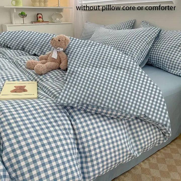 Blue Striped Blanket - Korean Style | Soft & Durable