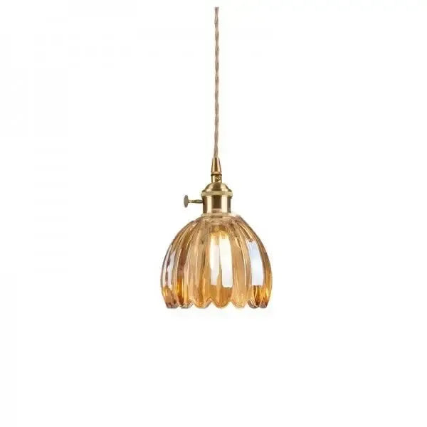 Elegant Flower-Shaped Glass Pendant Lamp - Atmospheric Light