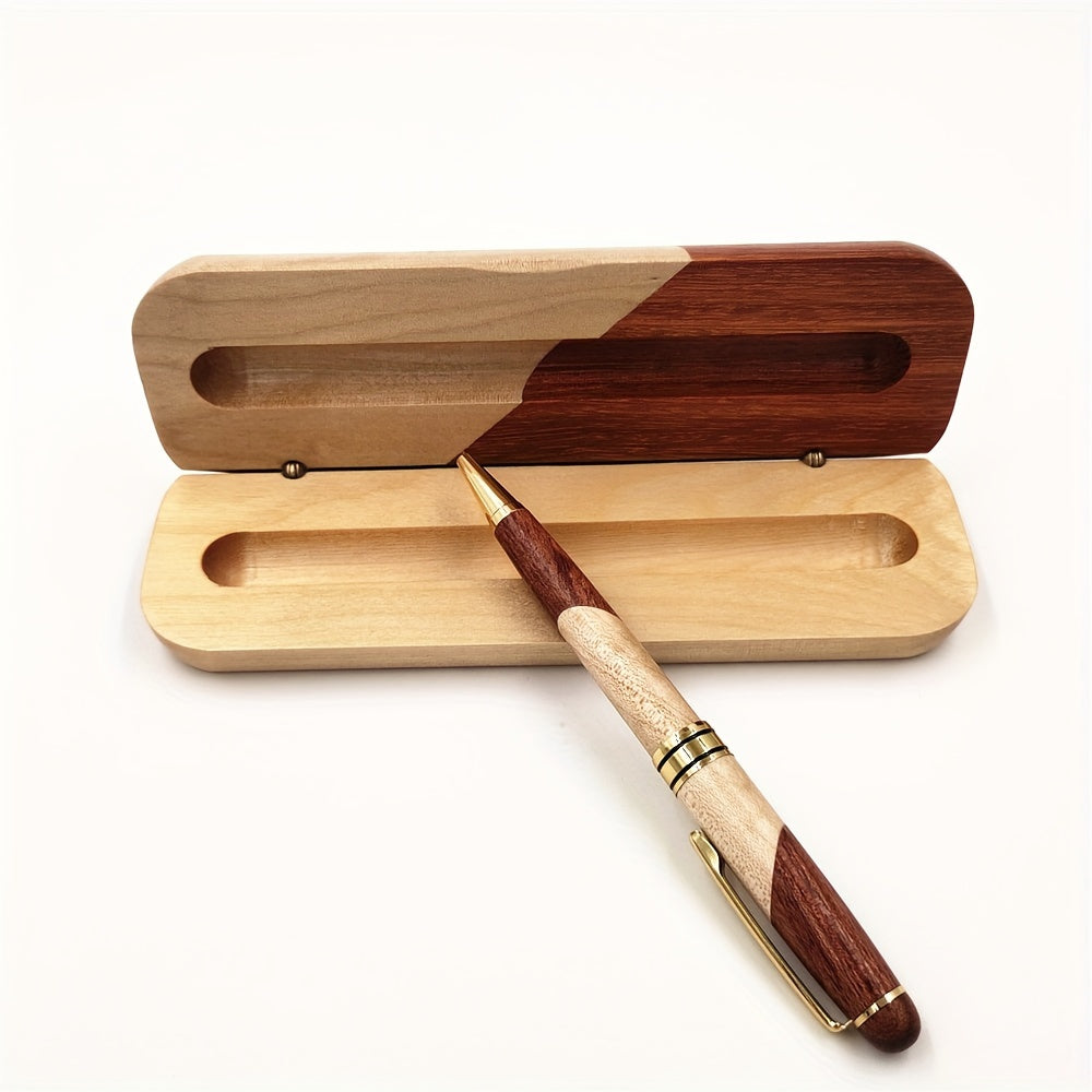 Premium Wooden Pen Box with Luxury Ballpoint Pen – Elegant and Professional
