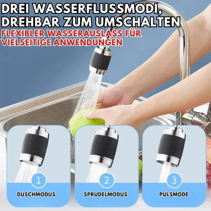 Faucet Aerator with 360° Rotation Three Spray Modes and Cleaning Screen Replacement for Kitchen Sink