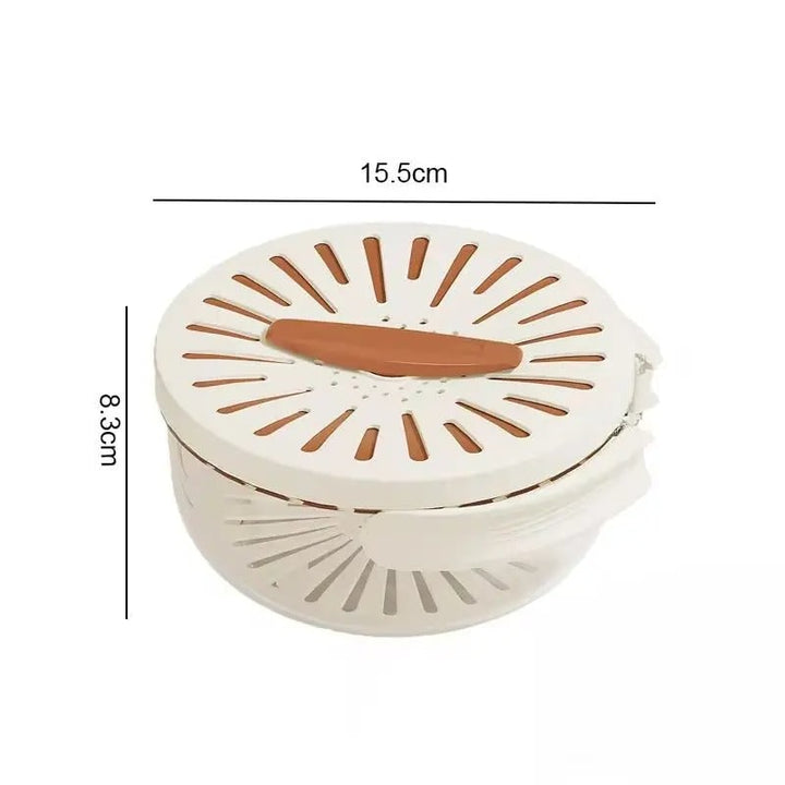 Food Storage Container with Removable Colander Ventilated Lid and Folding Handle for Produce