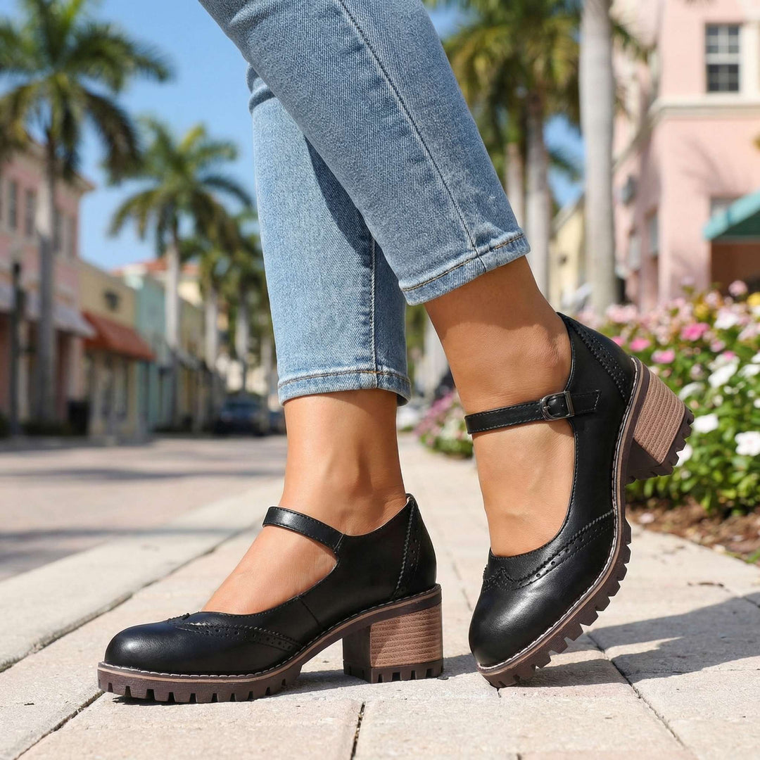 Vintage Mary Jane shoes for women with adjustable strap