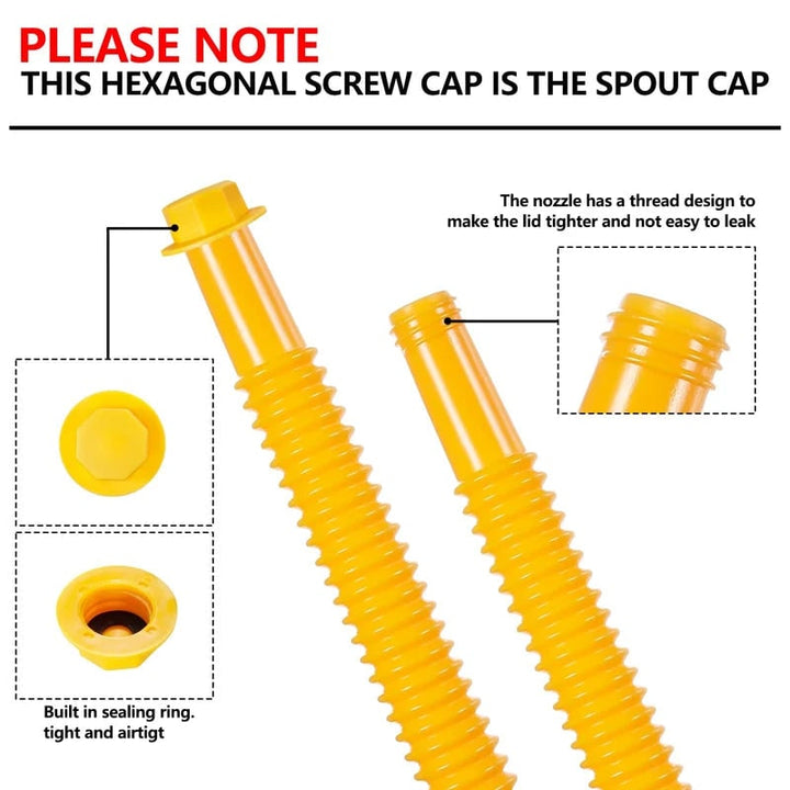 Gas Can Spout and Nozzle Replacement Kit with Flexible Design and Leak-Proof Gaskets
