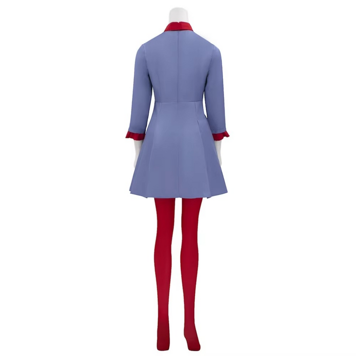 Girls' Halloween Anime Cosplay Costume Dress and Suit Set with Red Bow Tie and Collar for Party
