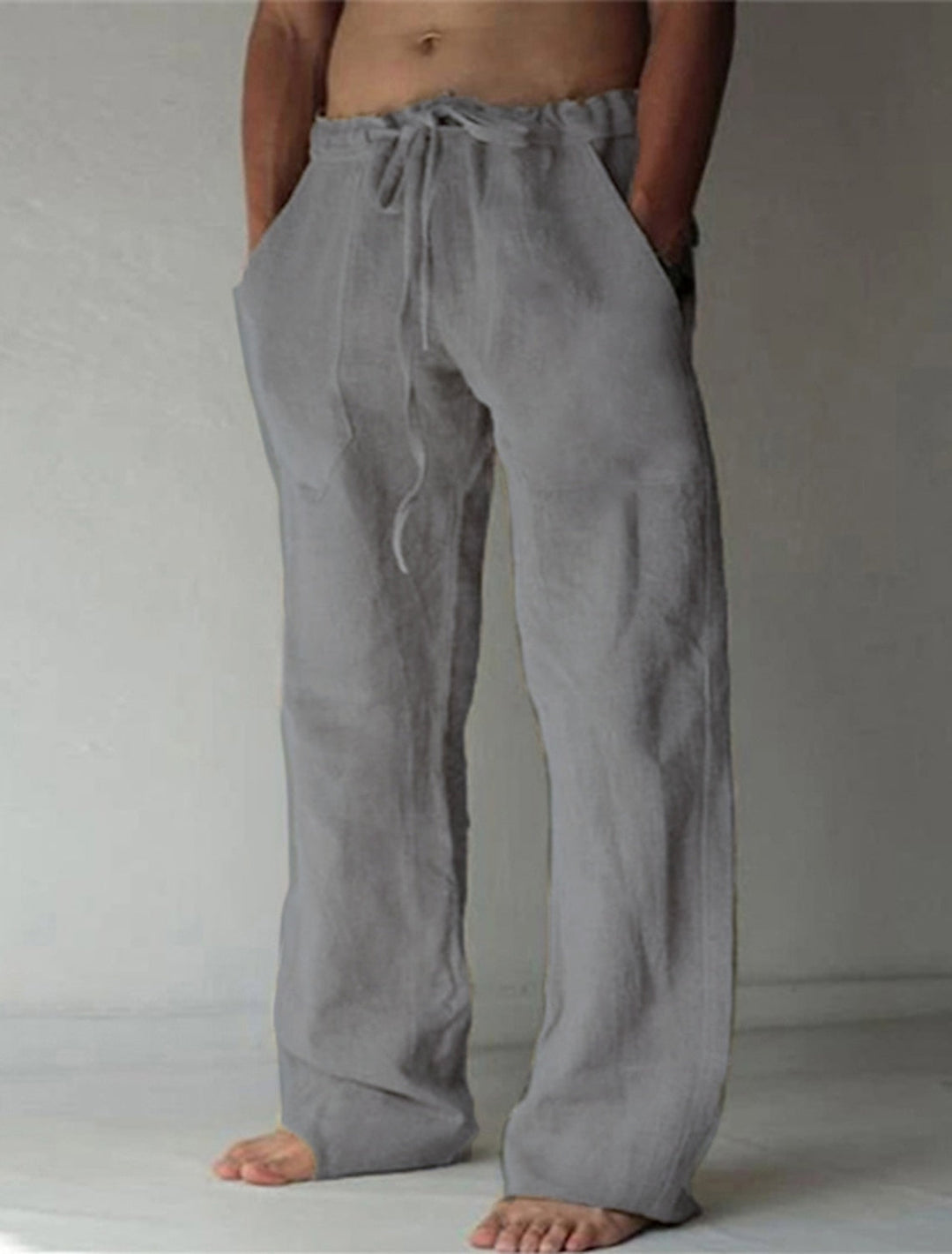 Casual Men's Wide-Cut Linen Pants for Summer – Elias