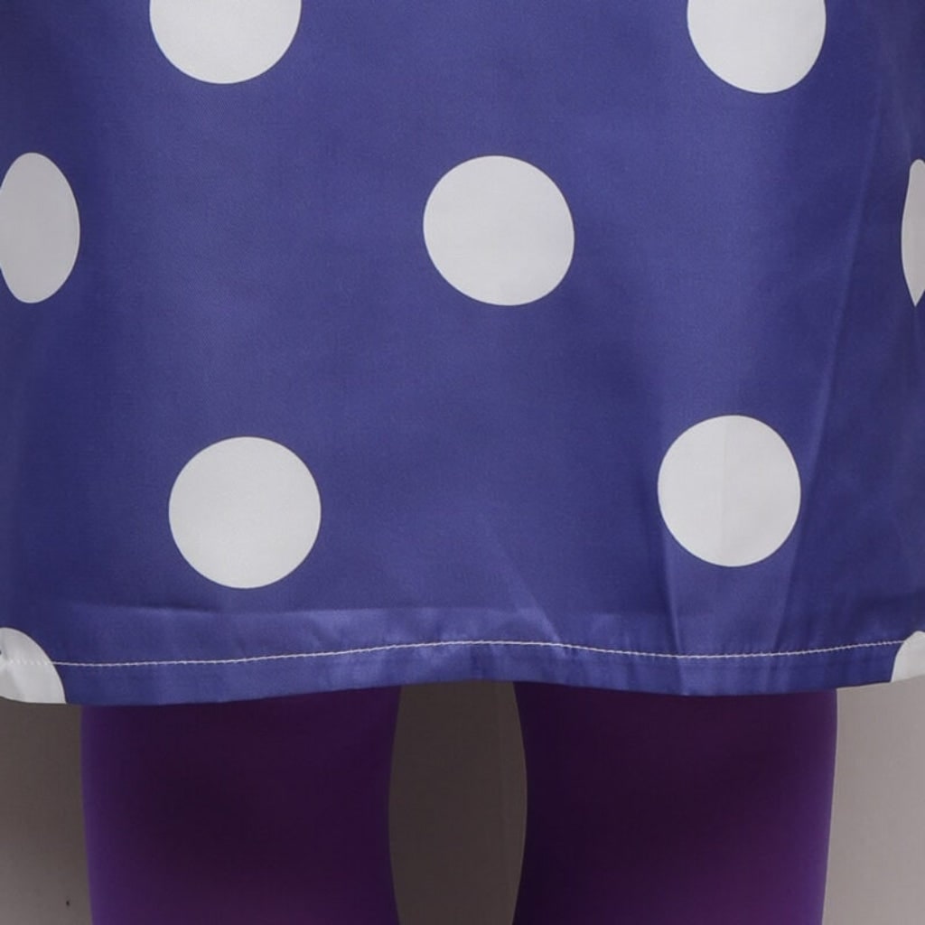 Halloween Cosplay Costume Character Dress with Polka Dot Pattern rounded Collar