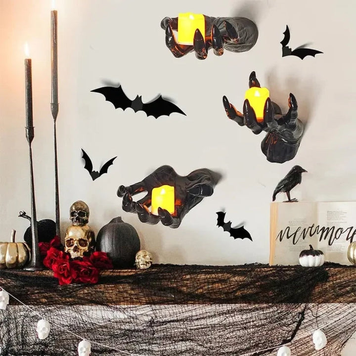 Halloween Creepy Hand Wall Candle Holder and Candlestick Stand for Gothic Decoration