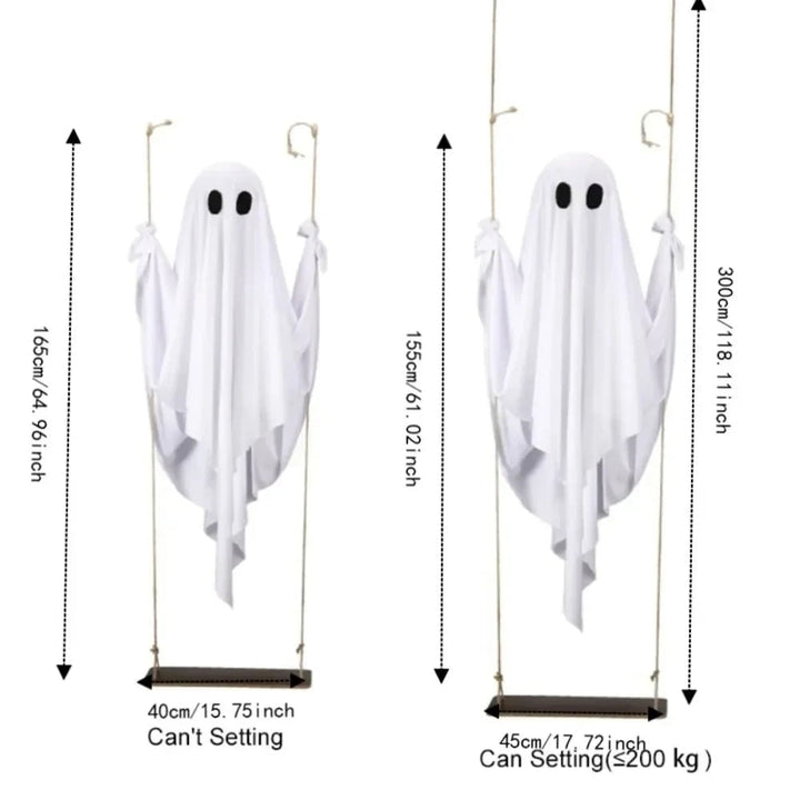 Halloween Hanging Ghost Decoration with LED Light Remote Control for Large Outdoor Yard Party