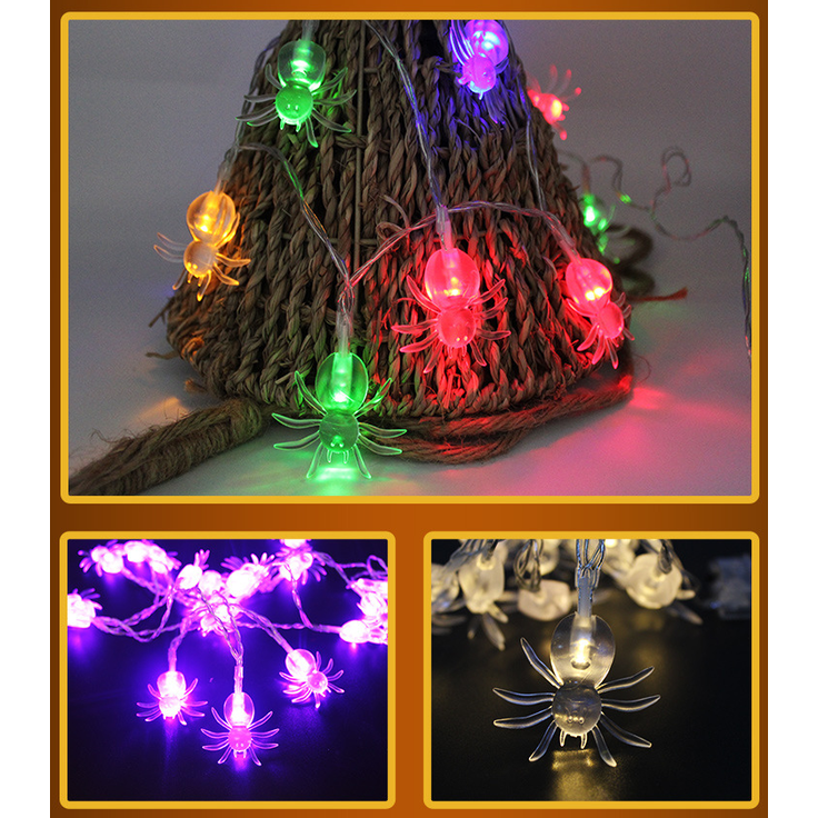 Halloween Outdoor String Lights LED Battery Operated with Pumpkin Ghost Bat Skull Eyeball Covers 10 Bulbs