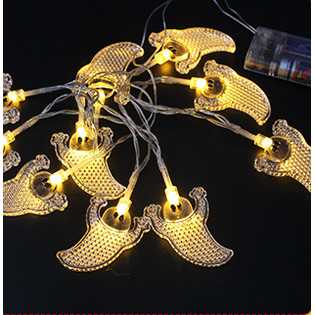 Halloween Outdoor String Lights LED Battery Operated with Pumpkin Ghost Bat Skull Eyeball Covers 10 Bulbs