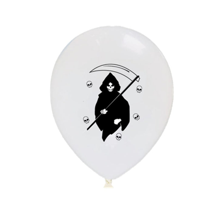 Halloween Party Balloons with Spooky Printed Designs and Latex Construction for Decoration