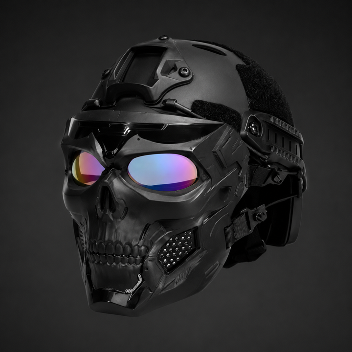 Halloween Tactical Skull Mask and Face with Protective Goggles for Cosplay Airsoft Paintball Party