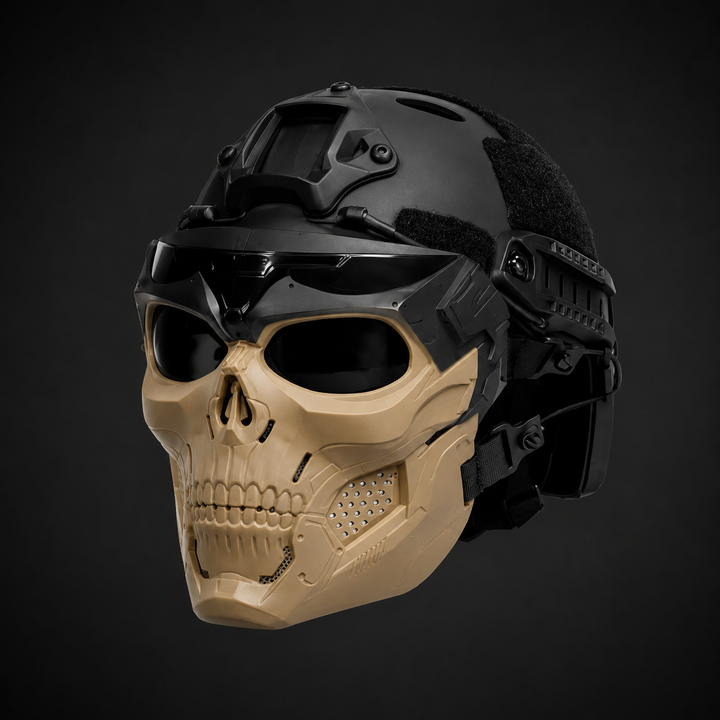 Halloween Tactical Skull Mask and Face with Protective Goggles for Cosplay Airsoft Paintball Party