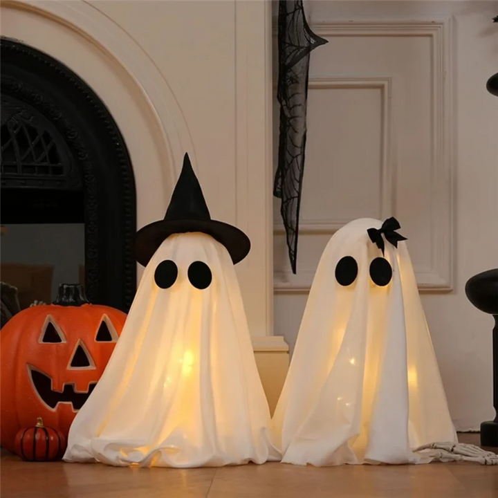 Halloween Warm White Lights Ghost Decor Set of Two Up Figures for Indoor Decoration Inflatable