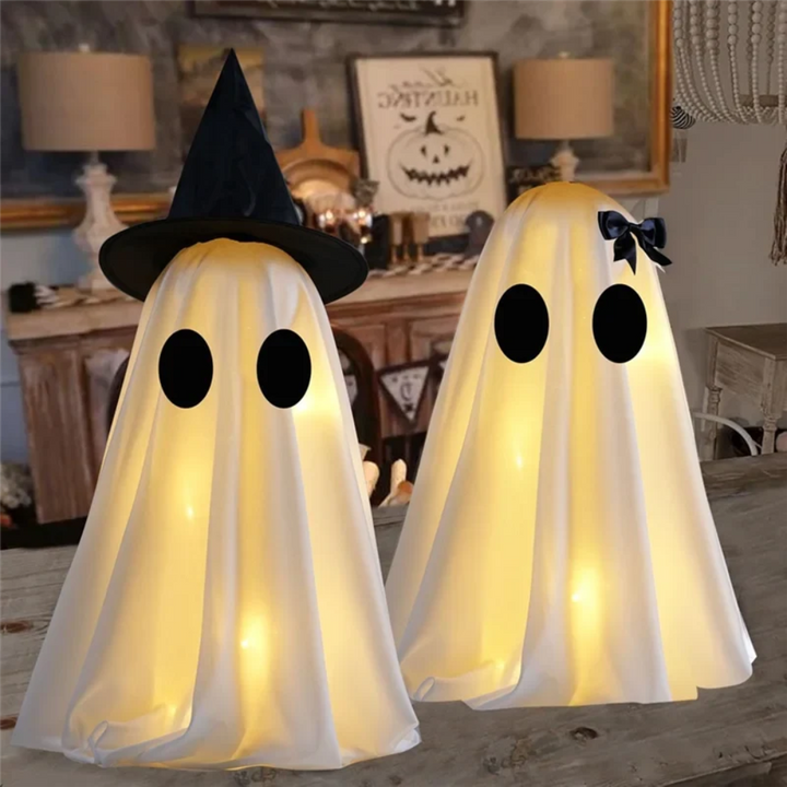 Halloween Warm White Lights Ghost Decor Set of Two Up Figures for Indoor Decoration Inflatable