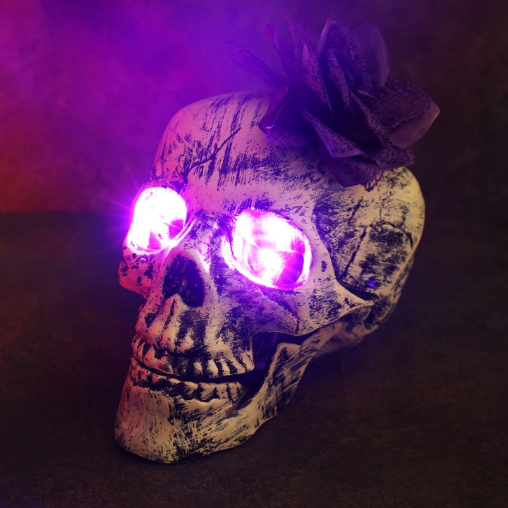 Halloween Yard Decorations Skeleton Sign with Stakes LED Light Up Outdoor Prop