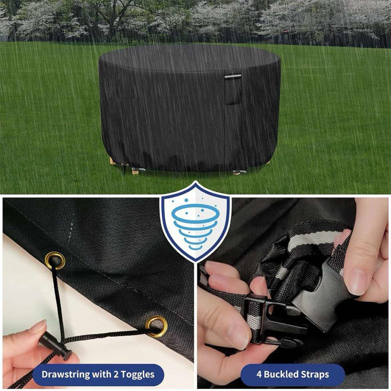 Heavy-Duty Round Patio Furniture Cover with Air Vents