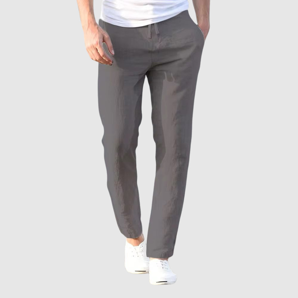 Men's Linen Pants with Drawstring Waistband