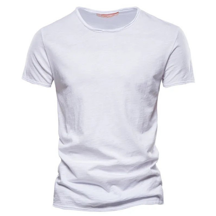 Men's Crew-Neck T-Shirt with Slub Yarn Texture