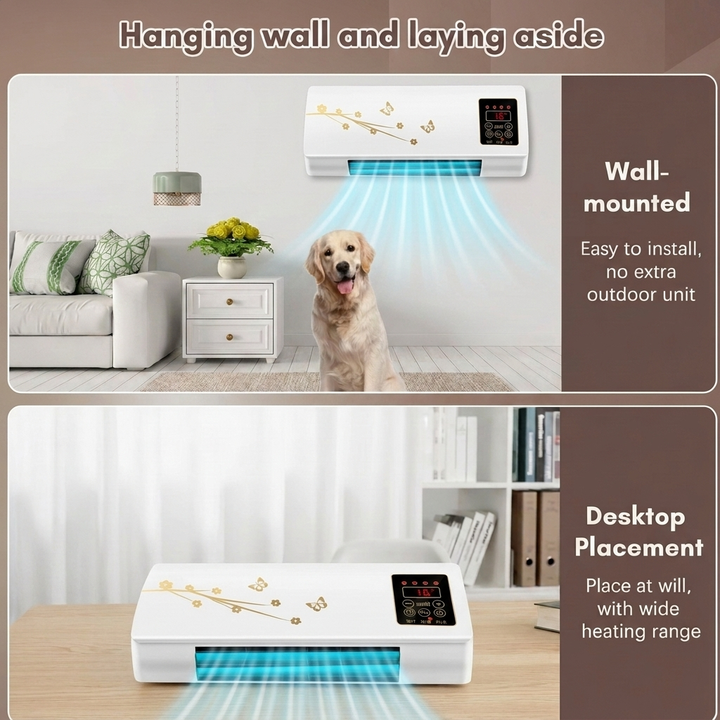 2-in-1 Wall-Mounted Heater & Cooling Fan – Fast Heating & Cool Air Circulation