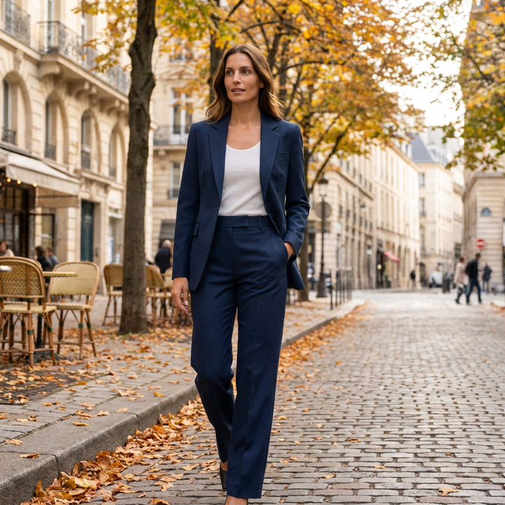 Women's Trouser Suit – Structured Blazer & Straight Pants