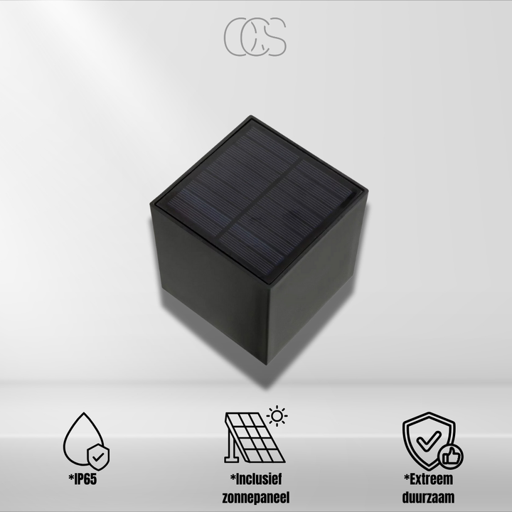 Luxe solar LED wall light | Cordless | IP65 | Outdoor | Black