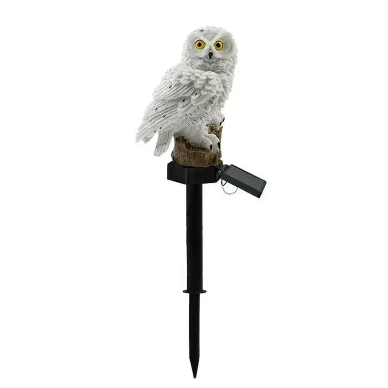 Solar owl garden light with warm white LED, waterproof IP65, 45 cm