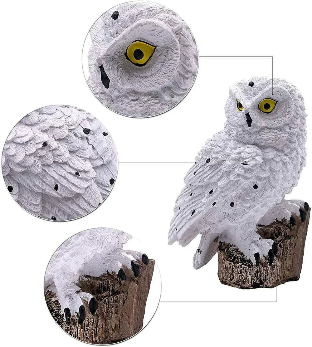 Solar owl garden light with warm white LED, waterproof IP65, 45 cm