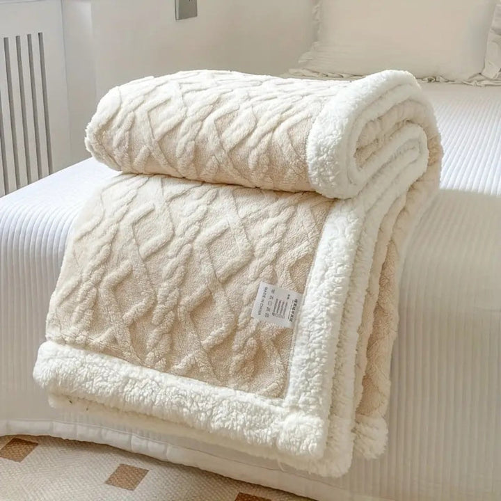 Diamond Knit Sherpa Blanket