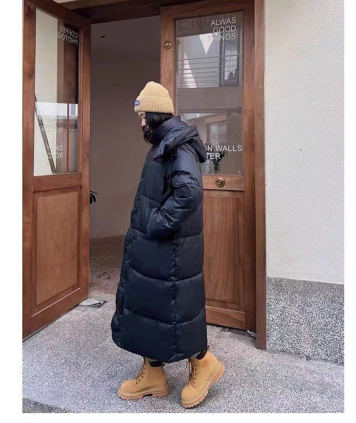 Women's Long Quilted Winter Coat with Hood – Warm Puffer Jacket