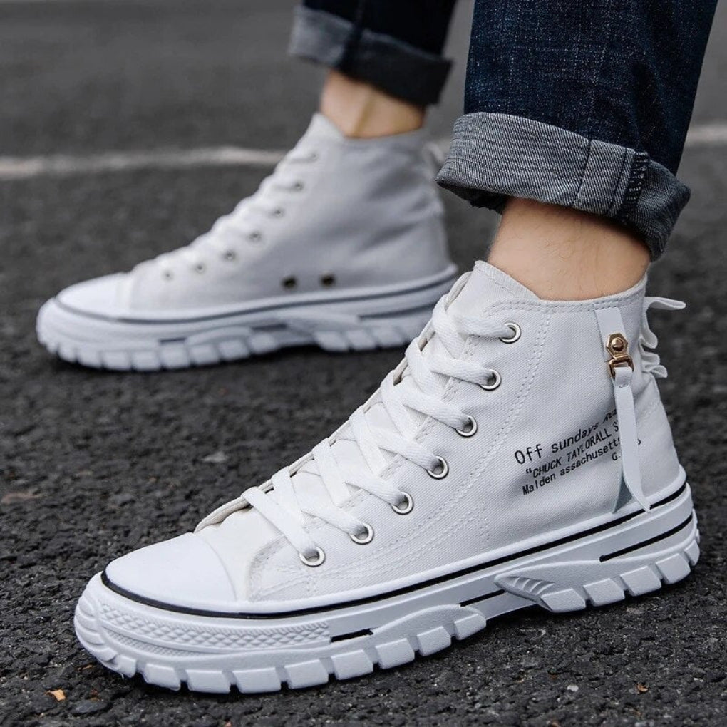 Casual Streetwear Men’s Chunky Canvas High Tops
