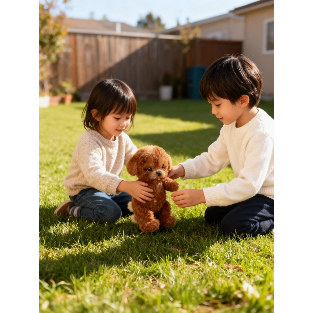 Interactive Dog Toy with Realistic Plush Design and Durable Stuffed Body