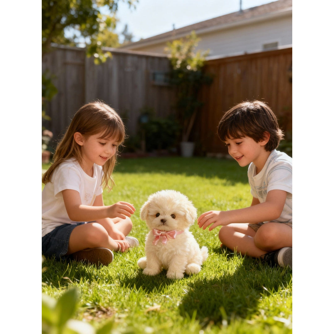 Interactive Dog Toy with Realistic Plush Design and Durable Stuffed Body