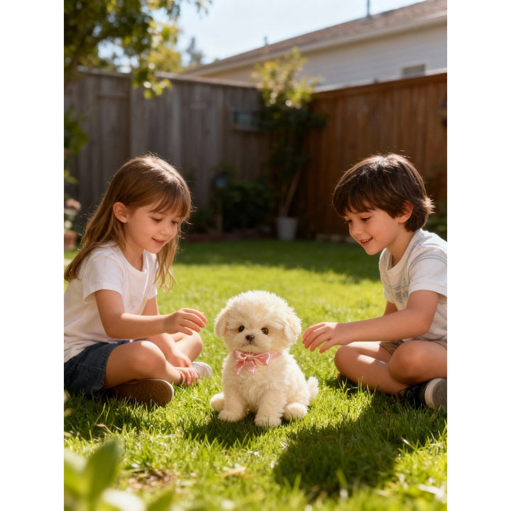Interactive Dog Toy with Realistic Plush Design and Durable Stuffed Body