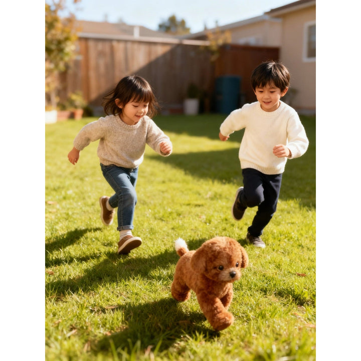Interactive Dog Toy with Realistic Plush Design and Durable Stuffed Body