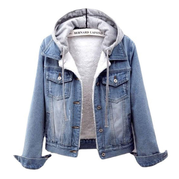 Women's Hooded Denim Jacket - Plus Sizes S to 5XL