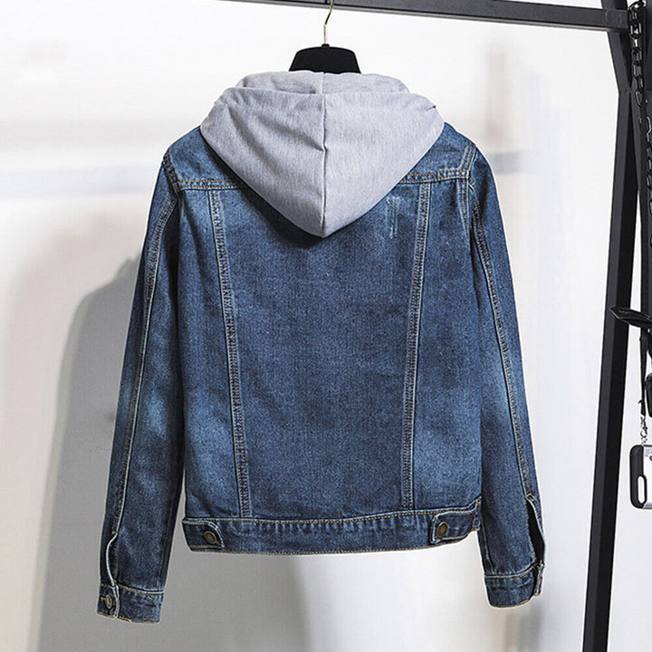 Women's Hooded Denim Jacket - Plus Sizes S to 5XL