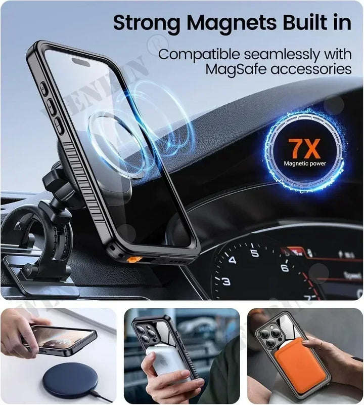 IP68 Waterproof Full-Body Diving Case with Magnetic Fit