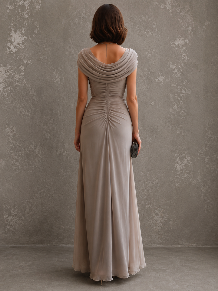 Draped Maxi Dress with Sleeveless Silhouette