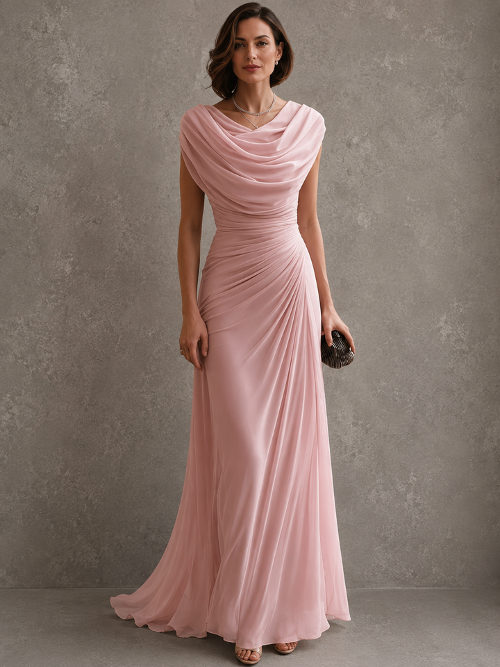 Sleeveless Maxi Dress with Flowing Floor-Length Skirt