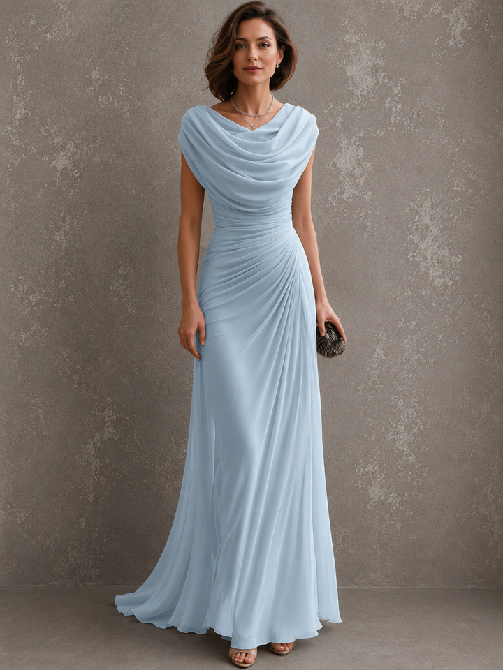 Draped Maxi Dress with Sleeveless Silhouette