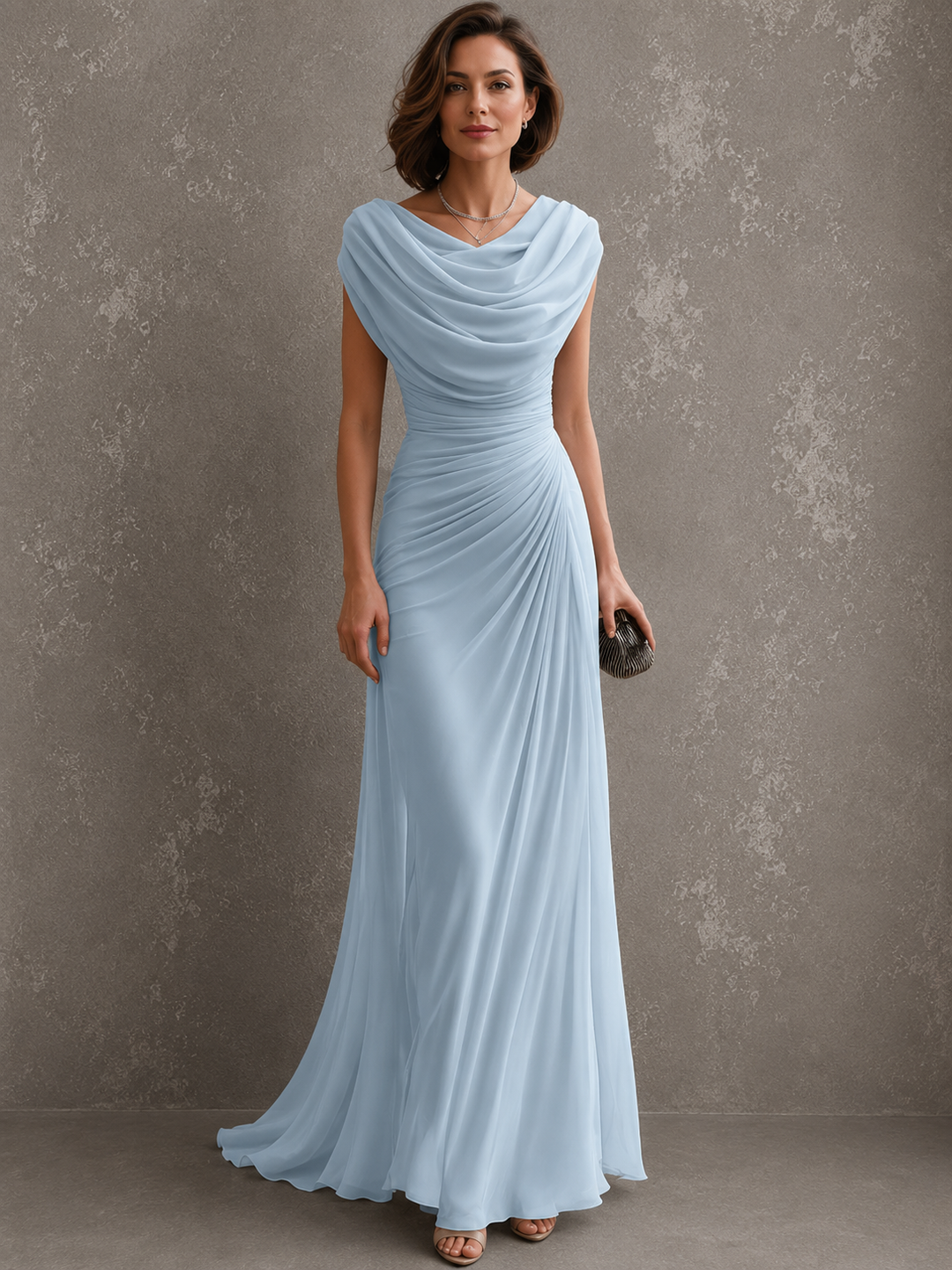 Sleeveless Maxi Dress with Flowing Floor-Length Skirt