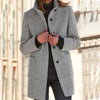 Classic Women's Wool Coat with Retro Button Closure - Amanda