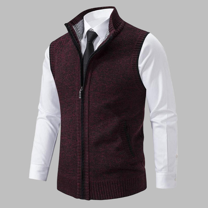 Men’s Classic Knitted Zip-Up Vest