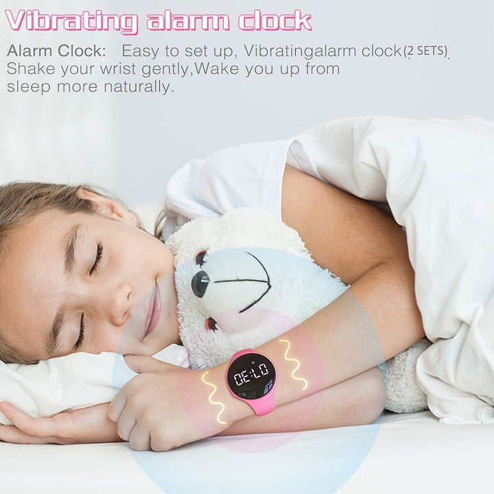Children's Watch with Step Counter and Vibration Alarm, Silicone Strap