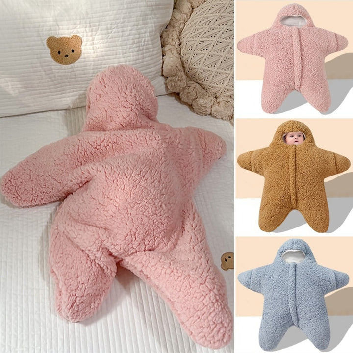 Kids' Baby Sleeping Bag Sleep Sack with Hood Starfish Shape Newborn Sherpa Fleece Infant Wool