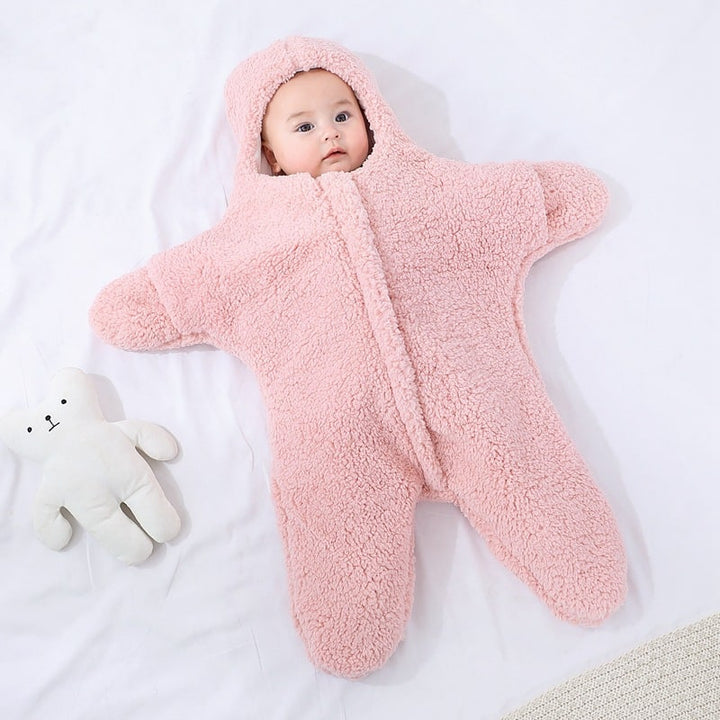 Kids' Baby Sleeping Bag Sleep Sack with Hood Starfish Shape Newborn Sherpa Fleece Infant Wool
