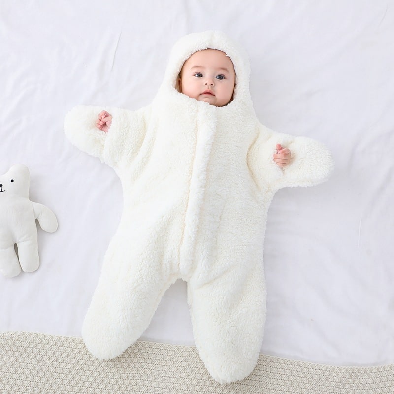 Kids' Baby Sleeping Bag Sleep Sack with Hood Starfish Shape Newborn Sherpa Fleece Infant Wool