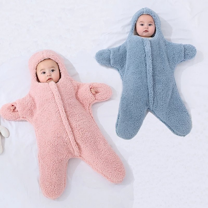 Kids' Baby Sleeping Bag Sleep Sack with Hood Starfish Shape Newborn Sherpa Fleece Infant Wool