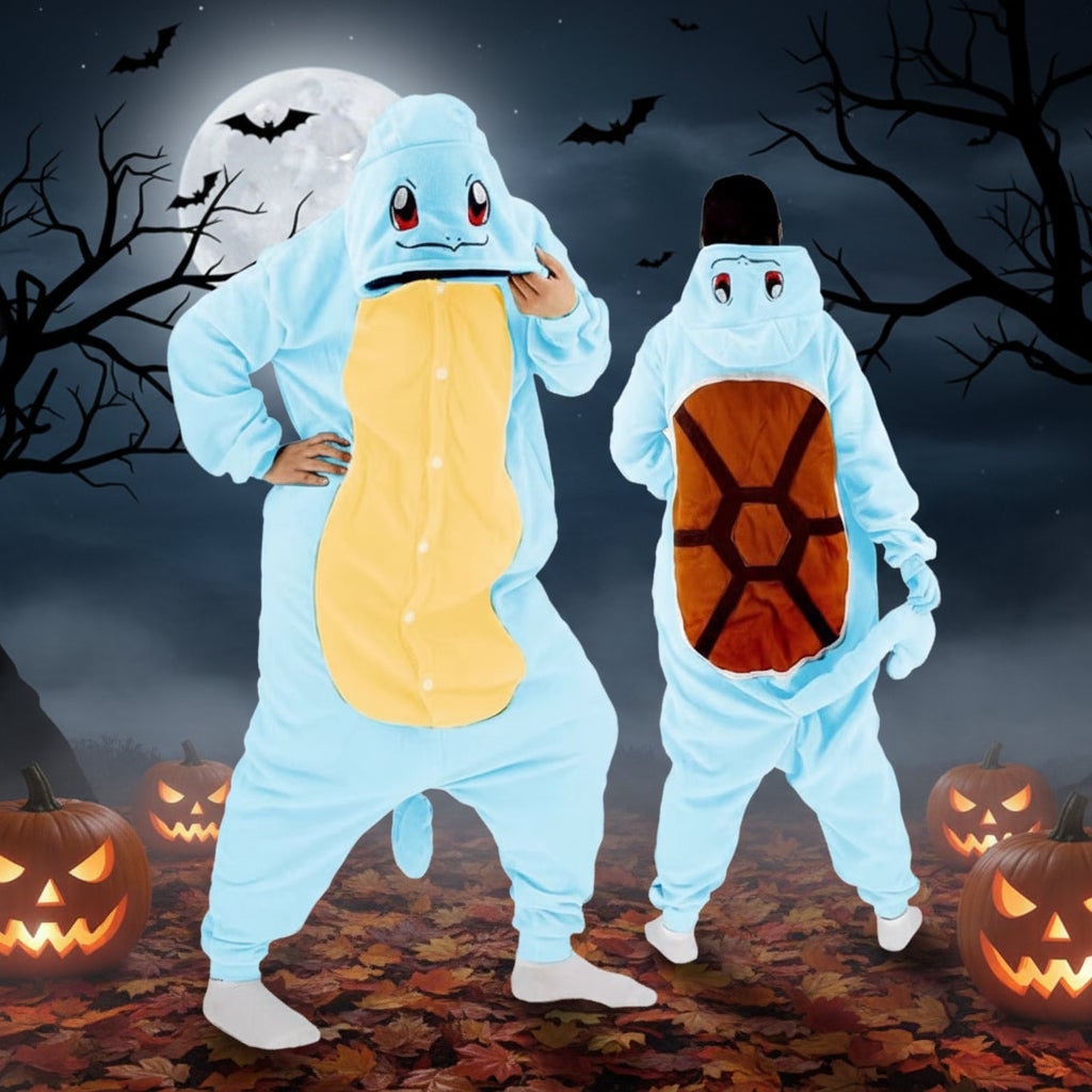 Kids' Halloween Onesie Pajamas with Character Hood and Fleece for Costume Party